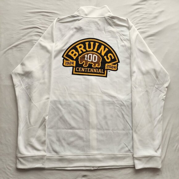 Boston Bruins 100 Centennial White Full Zip Jacket - Oversized Rare - Picture 2 of 12